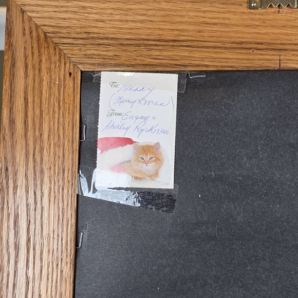 Finished Cross Stitch Cat Cardinal Art 14" Frame Needle Treasures Caught Napping - Picture 9 of 9